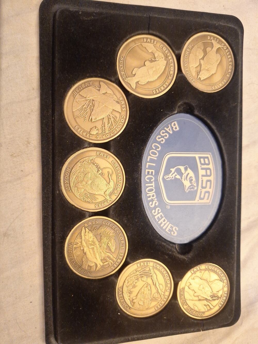 B.A.S.S. Collectors Series Coins (Set of 7) In Original Display BRONZE